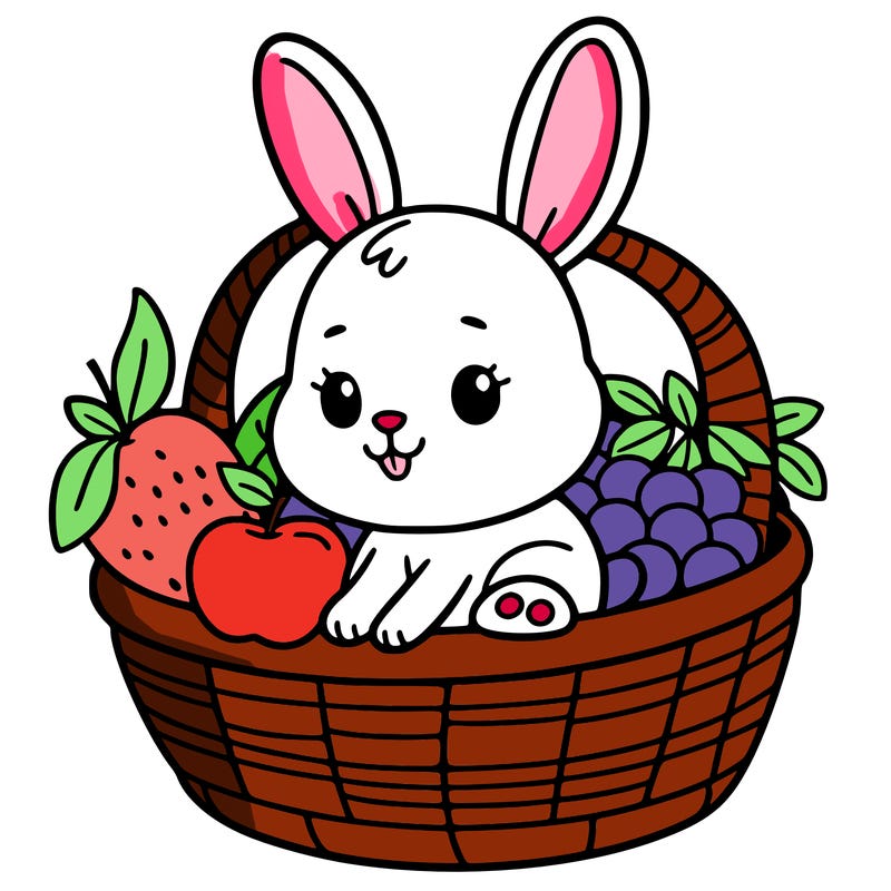 bunny in a fruit basket