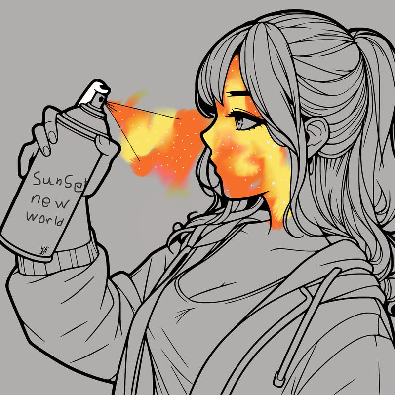 a realistic girl spray, painting