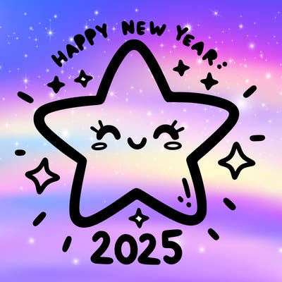 happy new year 2025 star wish