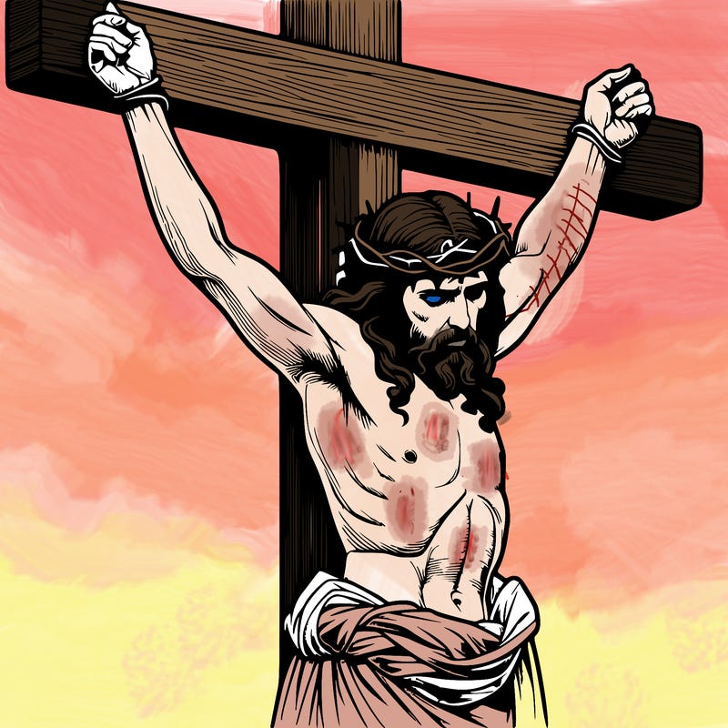 jesus realistic on the cross