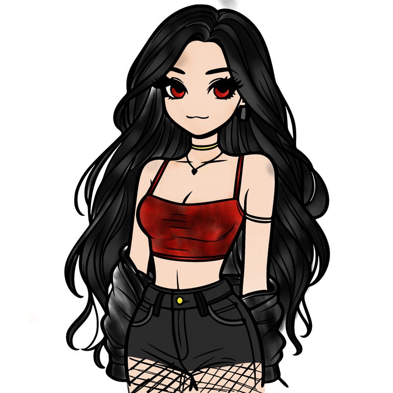 long haired girl with crop top and jeans