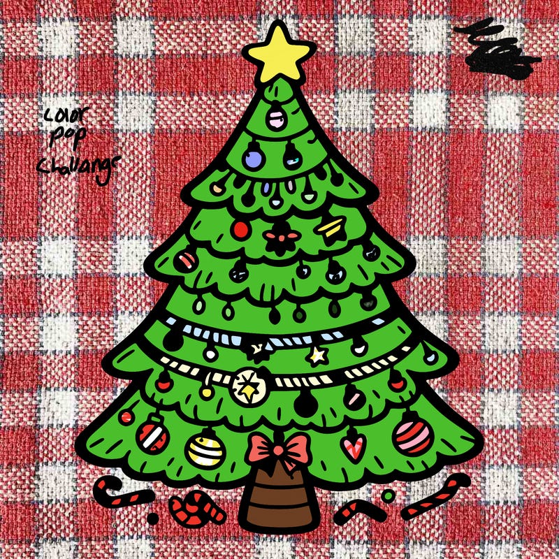 christmas tree with lots of details