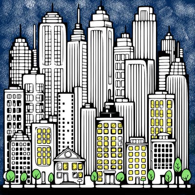 a city with skyscrapers