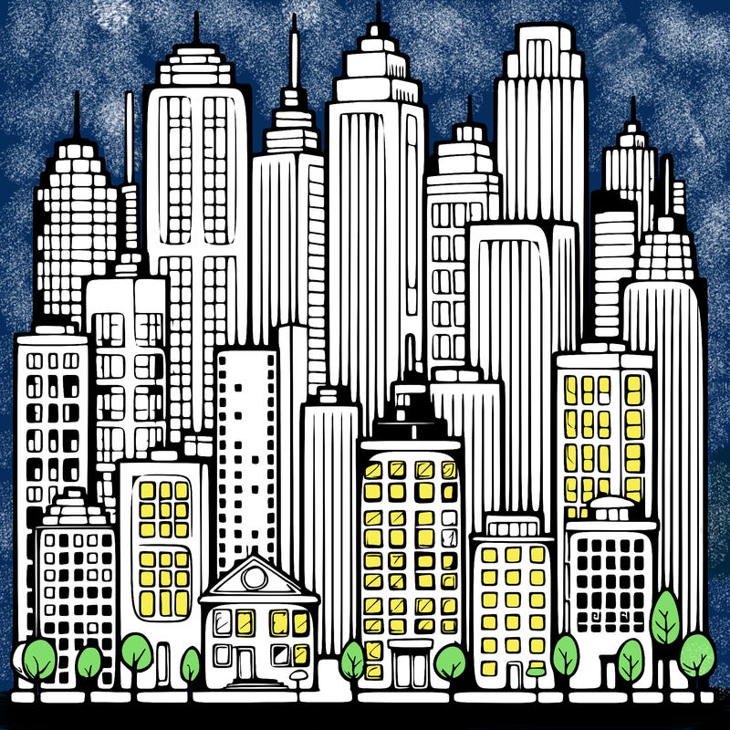 a city with skyscrapers