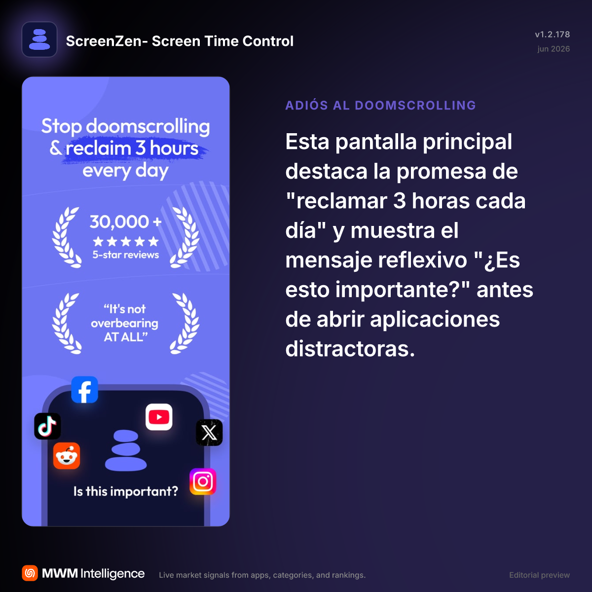 ScreenZen- Screen Time Control - App de Productividad | MWM