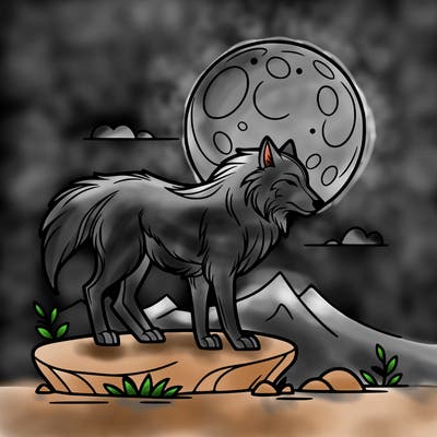 wolf moonlight