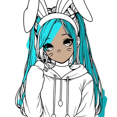 realistic teen girl in a bunny outfit