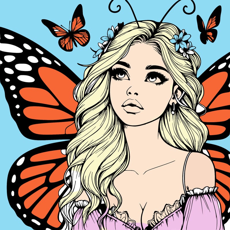 butterfly fairy realistic girl
