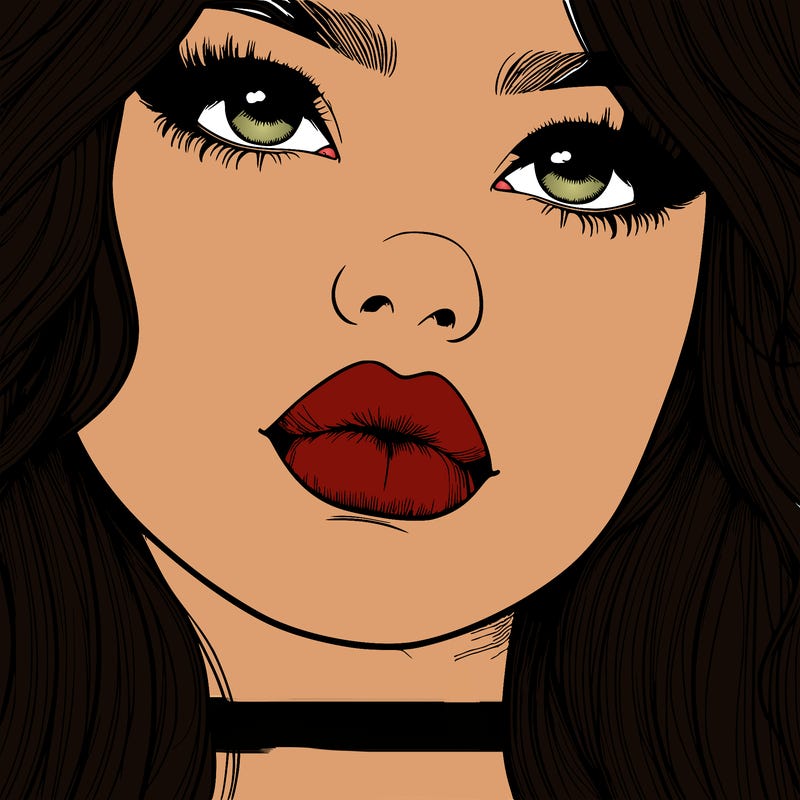 really realistic girl with lips