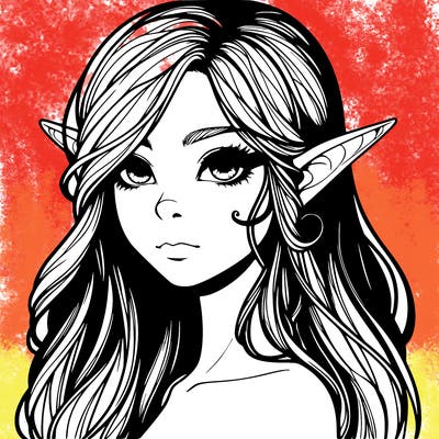 elf girl realistic dark fantasy