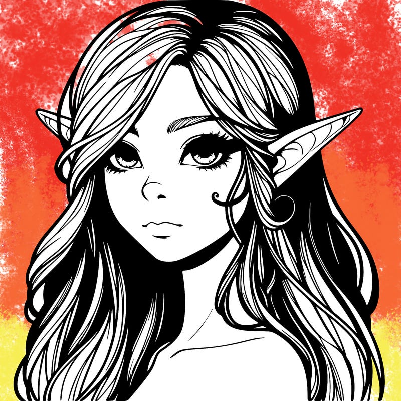 elf girl realistic dark fantasy
