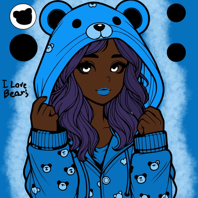 realistic girl in a animal pjs hoodie