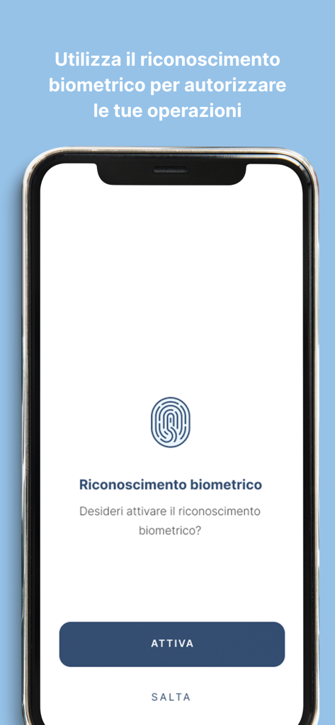 Fundstore - Biometric authentication setup screen for secure transactions in the Fundstore investment app