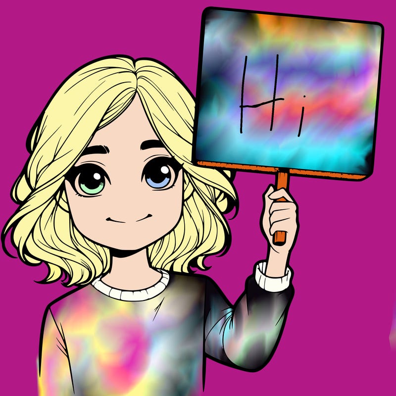 realistic girl holding up a sign