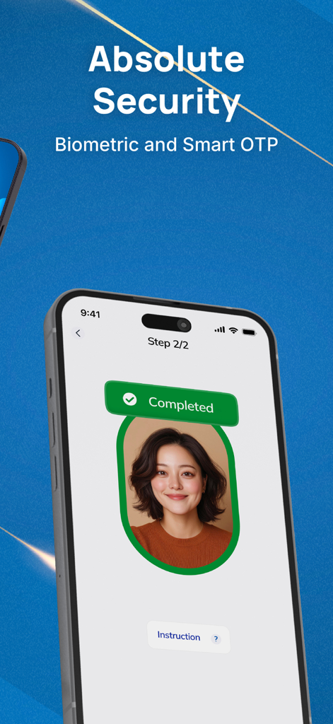 安全なバンキングのための生体顔認識認証の成功を示すSacombank Payモバイルアプリ画面