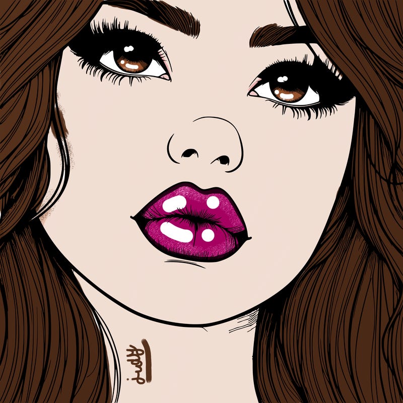 really realistic girl with lips