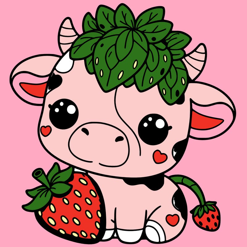 cute strawberry cow