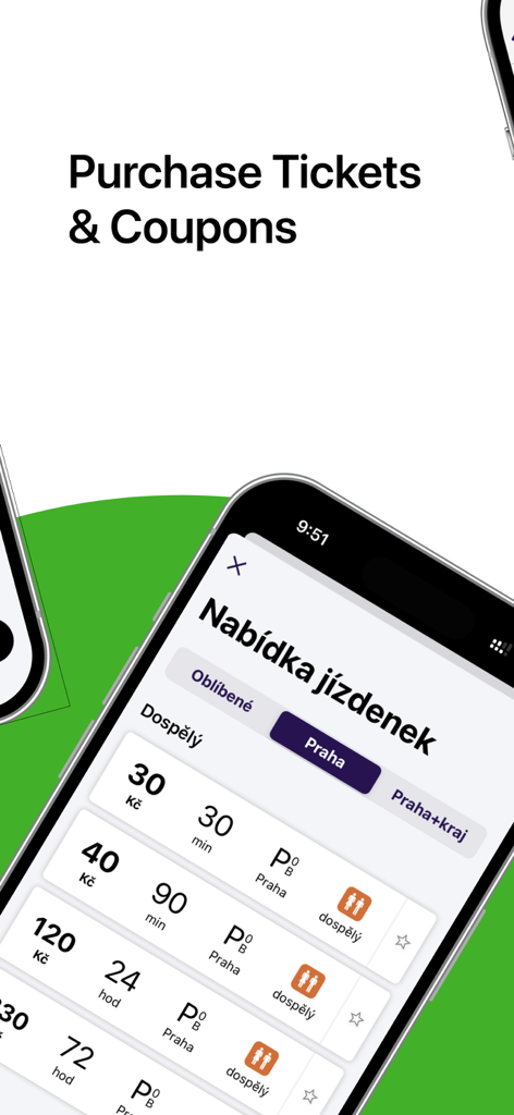 PID Lítačka - PID Litacka app interface for purchasing public transport tickets and coupons in Prague
