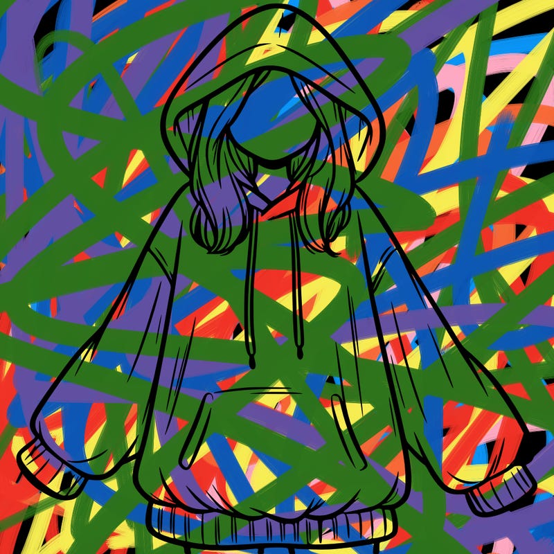 girl in oversized hoodie