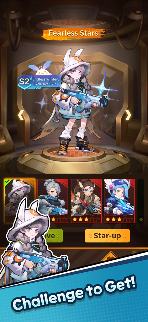 BangBang Survivor - Character customization menu in BangBang Survivor showing the Endless Winter exclusive skin and hero selection