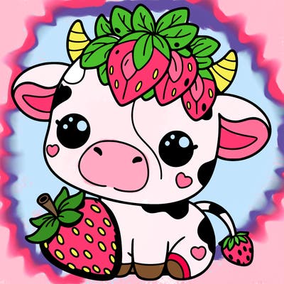 cute strawberry cow