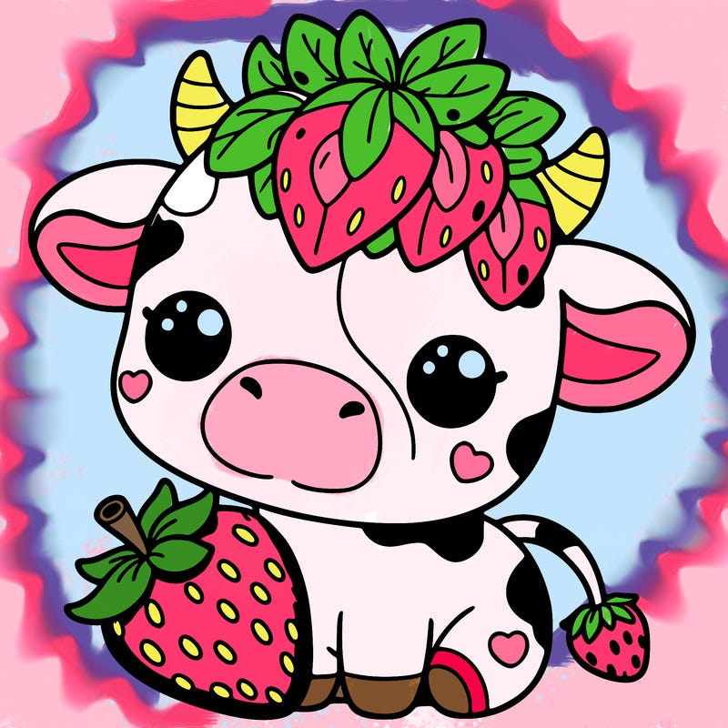 cute strawberry cow