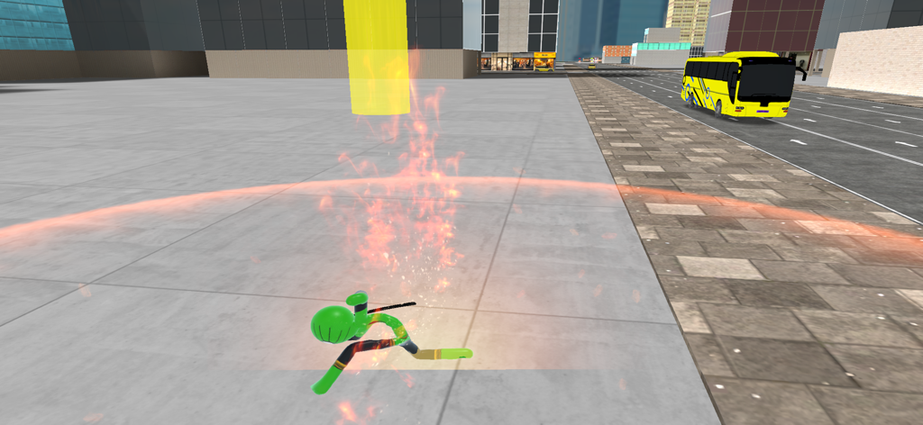 Stickman Spider Rope Hero Game - Super-herói stickman verde usando poderes de fogo especiais em uma cidade de mundo aberto