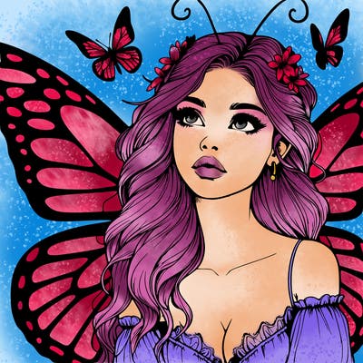 butterfly fairy realistic girl