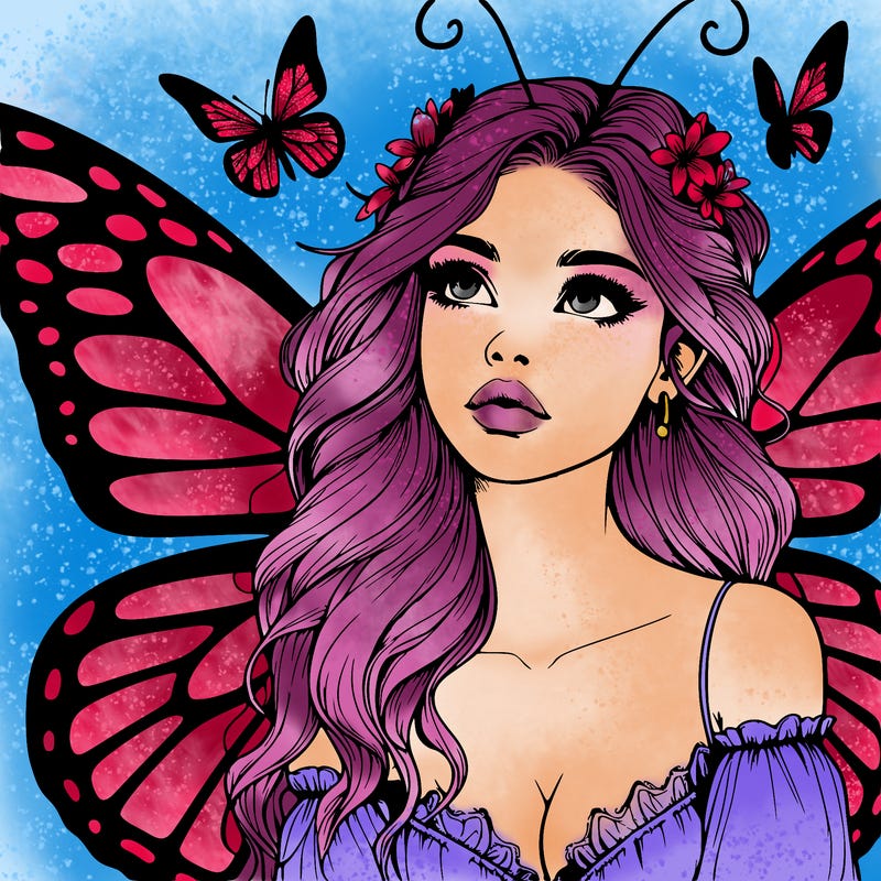 butterfly fairy realistic girl