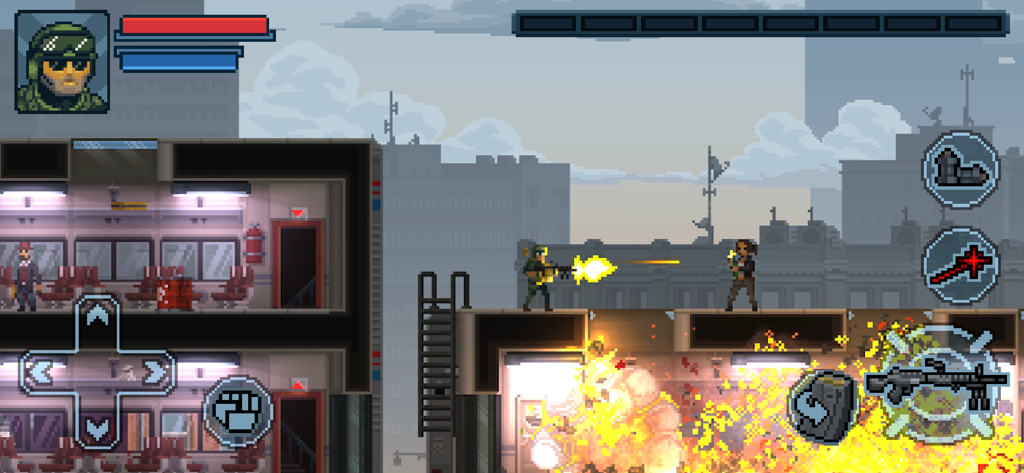 Door Kickers: Action Squad - Tactical pixel art shootout on a rooftop in Door Kickers Action Squad