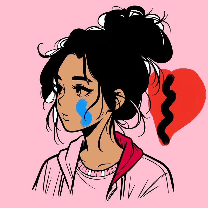 realistic teenage girl with a messy bun