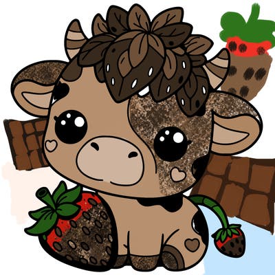 cute strawberry cow