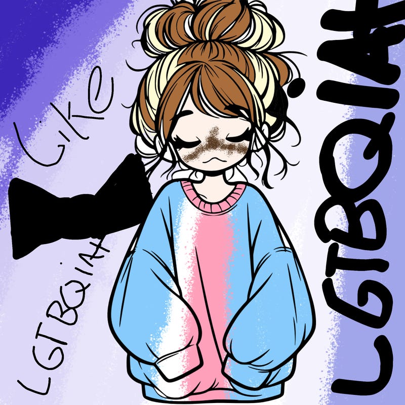 girl with baggy sweatshirt and messy bun