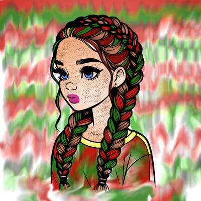 realistic girl with braids