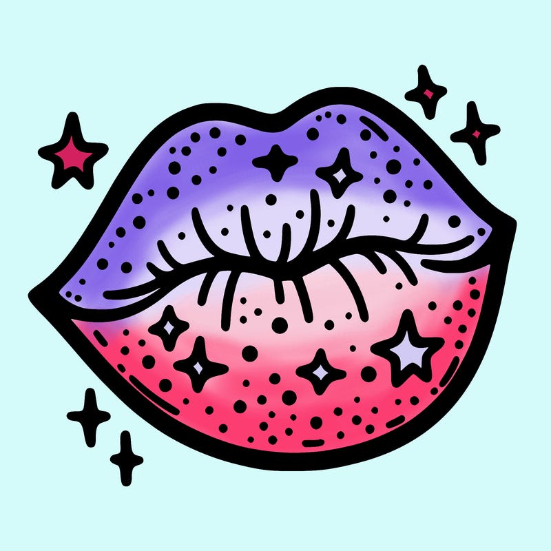 glittery lip