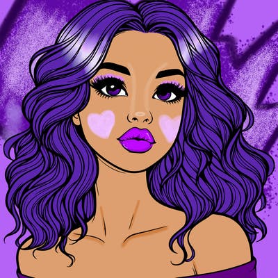 realistic girl with wavy hair and lips