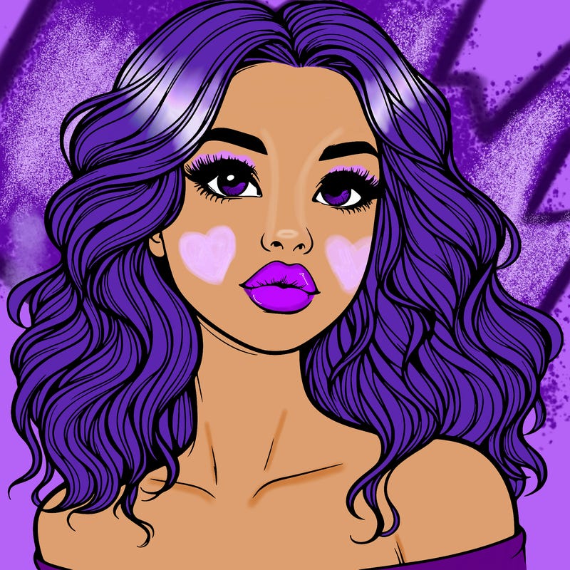 realistic girl with wavy hair and lips