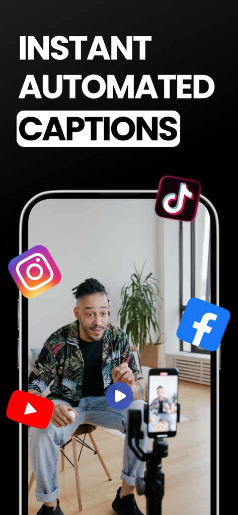 スマートフォンでのソーシャルメディア動画のインスタント自動キャプション