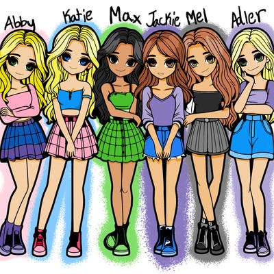 a group of girls realistic