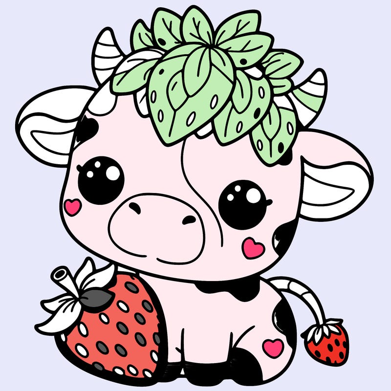 cute strawberry cow