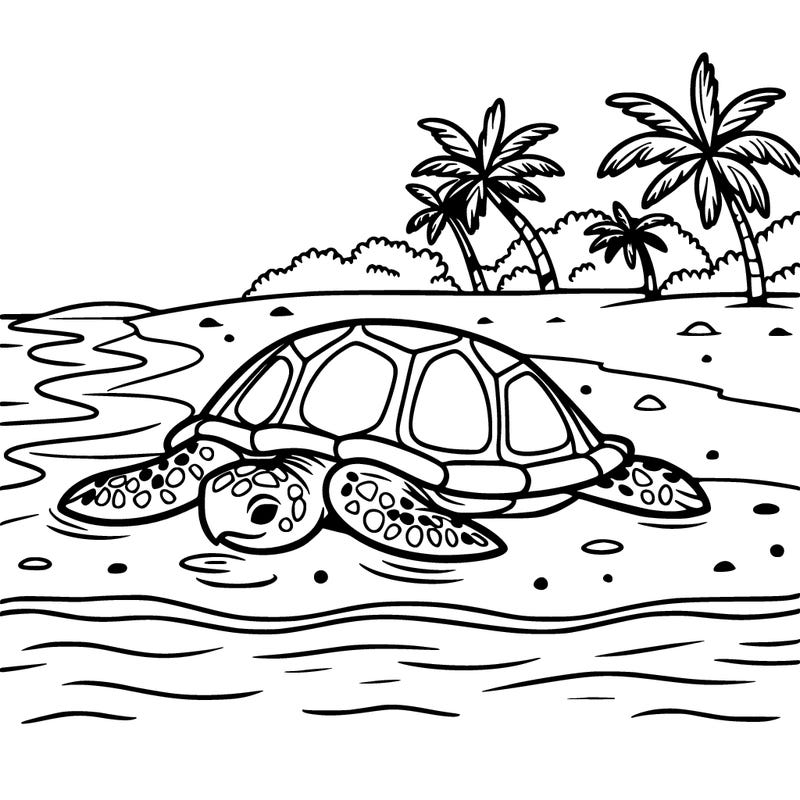 turtle in beach water