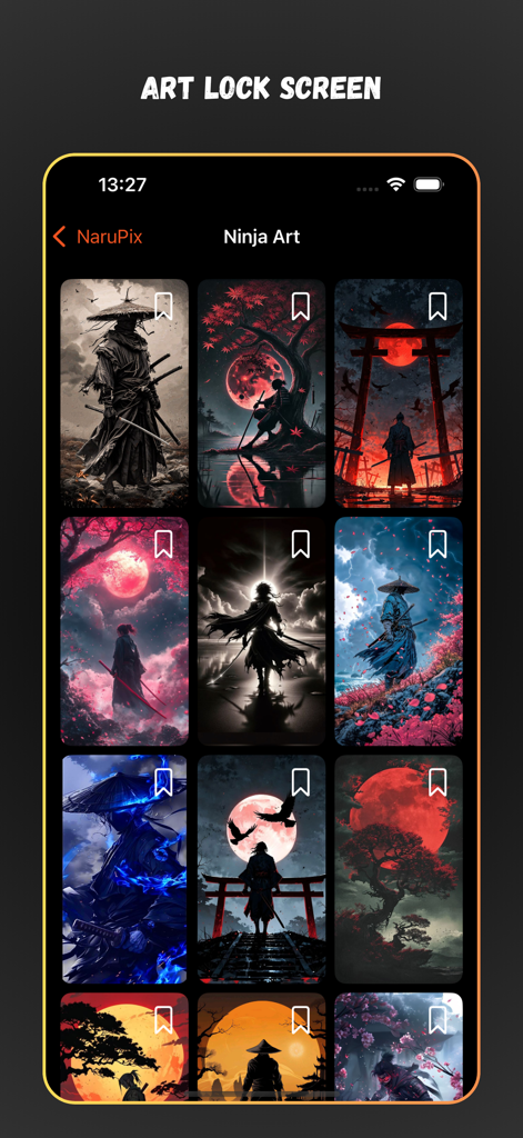 NaruPix: Shippuden Wallpaper - A collection of stylized ninja art wallpapers for iPhone lock screens