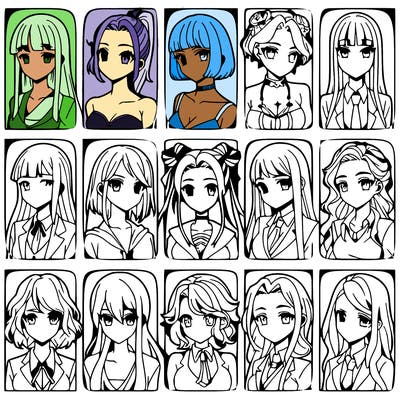 girls that look diffrent anime