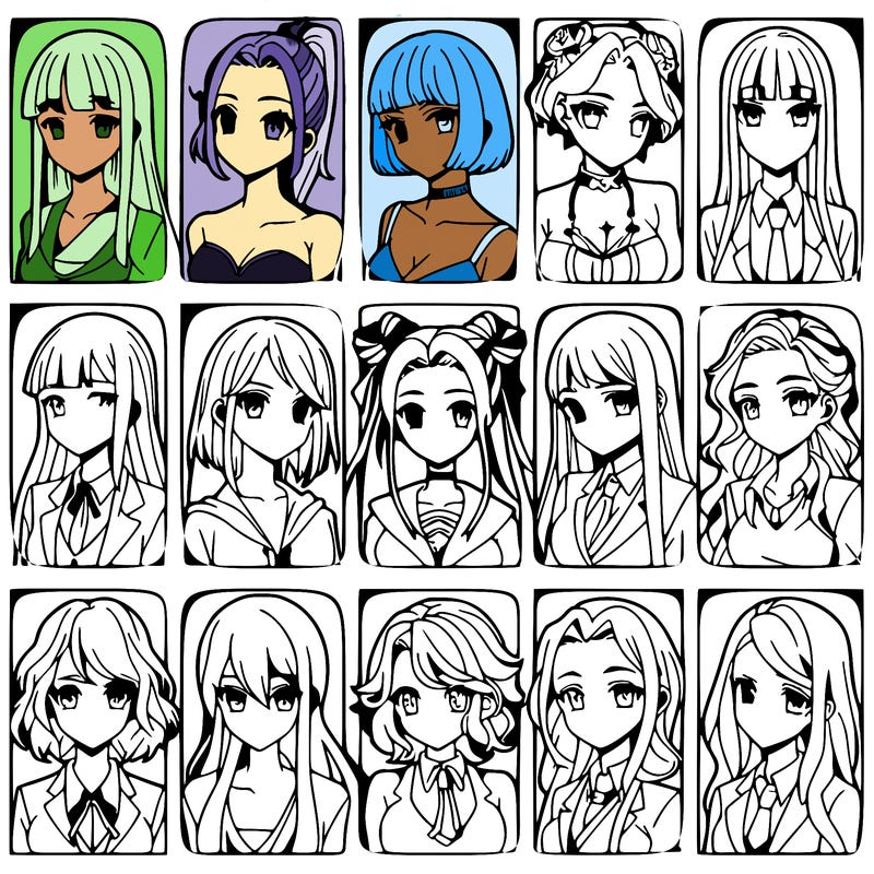 girls that look diffrent anime