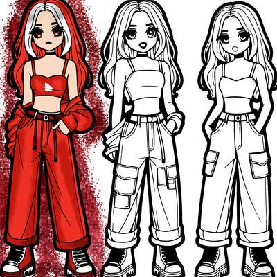 girl with crop top and baggy jeans