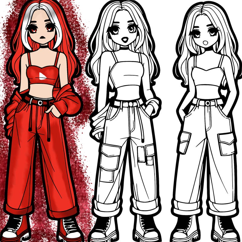 girl with crop top and baggy jeans