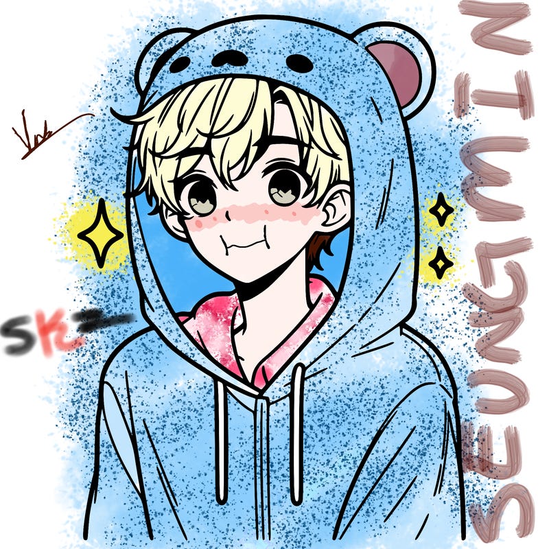 a 17 year old boy in a cute animal hoodie