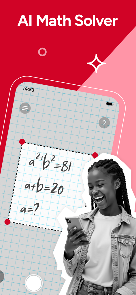 학생이 AI 수학 해결사 앱을 사용하여 손으로 쓴 수학 방정식을 즉각적인 숙제 도움을 위해 스캔하고 있습니다.