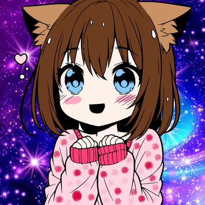 shy anime catgirl
