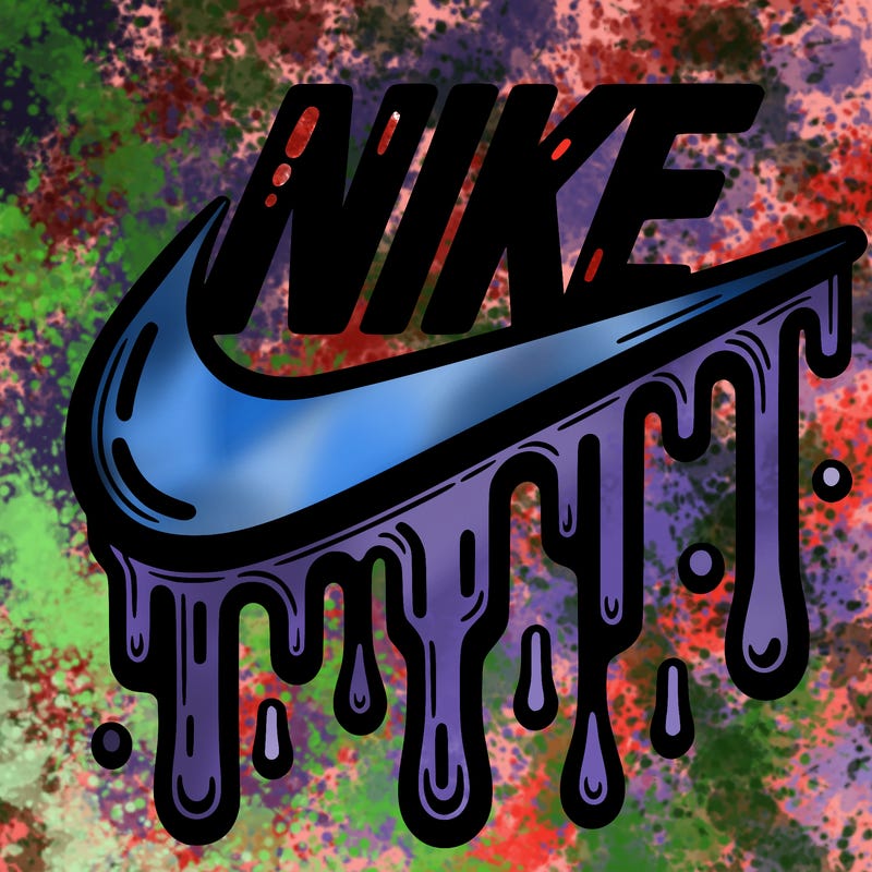 dripping nike logo